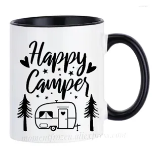 Mugs Camping Cups Campfire Coffee Mugen Campers Gifters Outdoors BBQ Travel Ceramic Table Provise Tea Tea Teaware Coffee Drinkware