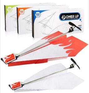 Creative Electric Paper Aircraft Model Toy DIY Handkastande pappersplandrivna glidflygplan som undervisar KID039 Födelsedag G2293220