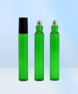ボトルの10ml空のガラスロールブルーレッドグリーンアンバークリアローラーコンテナ13オンスエッセンシャルオイルアロマセラピー香水とLi6012640