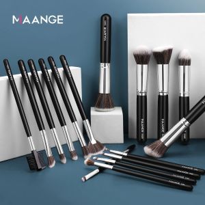 Shadow Maange 16pcs Professionelle Make -up -Bürsten Set Holzgriff Fundament Pulver Mischung Errötung Lidschatten Make -up Beauty -Werkzeuge
