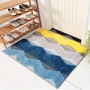 Carpets Door Mats Outdoor Double-layer Flocking Doormat Home Dust Removal Mat Non-slip Absorbent Bath Rug Decoration Floor