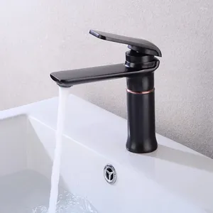 Bathroom Sink Faucets Faucet Cold & Water Basin Tap Single Handle Deck Mounted Black White Gold Toilet Mixer