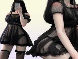 Women039s Sleepwear Kawaii Lace Babydoll Sexy Lingerie Pajamas, установленная для женщин, ночной куда TULLE TULL