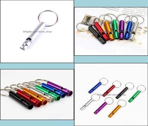 Keychains Metal Whistle Portable Self Defense Keyrings Rings Holder Fashion Car Key Chains Accessories Outdoor Cam Survival Stones7701607