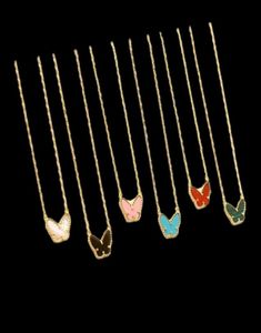 2020 Brand Gold Color Fashion Jewelry For Women Colorful Butterfly Neckalce Pendant Cute Fashion Party Gold Color Jewelry8940890