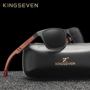 Sonnenbrille Kingseven handgefertigt Bubinga Holzmenschen Gläser polarisierte Sonnenbrille Frauen Spiegellinsen Sonnenbrillen fahren Brillen 24412