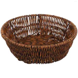 Storage Bottles Oval Tray Basket Home Woven Food Rattan Bowl Fruit Snack Sundry Vegetable