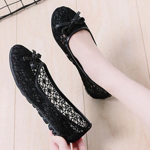 Casual Shoes Woman Bow-knot Lace Flats Loafers Air Mesh Ballerina Non-slip Pregnant Women Espadrilles Light Breathable Moccasins 2024
