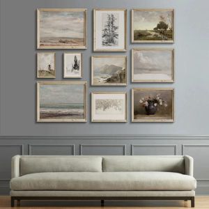 Vintage Farmhouse Gallery Nordic Posters Wall Print Neutral French Country Home Decor and Prints Living Room Home Decoration