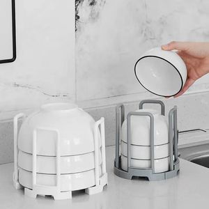 Infällbar skrivbordsskålhållare Köksarrangör Plastavloppsvatten kopp hyllor skåp rätter förvaringsställ för lagringsverktyg