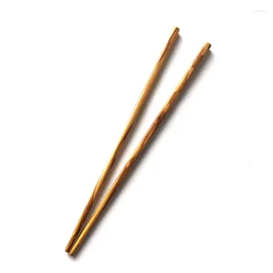 Chopsticks 25 cm oliv trä anti slip japansk stil massivt trä lacklöst vaxlöst kinesiska pinnar kök i bordsdubbla