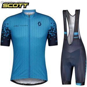 Jersey de ciclismo define roupas de ciclismo de verão 2023 Scott Team Mens Sports Sport Bush Shorts Roupas Mens Jumper Man Cycy Jersey Costume Bike MTB L48