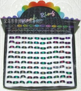 with display box 100pcs 6mm Stainless steel Rings mix size mood ring changes color to your temperature reveal your inner emotion8270478