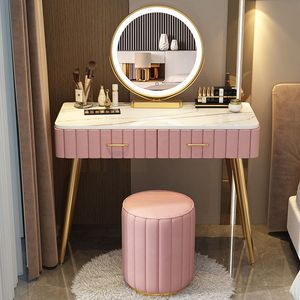 Modern Light Dressing Table Luxury Laden Storage LED Mirror White Dressing Table Coffee Meubles De Chambre Garden Furniture