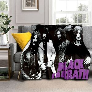 Coperta di roccia in metallo heavy metal 3D Black Sabbath, coperta a tiro morbido per il letto da letto da letto da letto da letto per picnic.