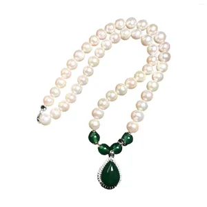 CHULKER BEADS Necklace Exquisite 46 cm Long Round White Chic Dichiarazione per il regalo per l'anniversario di matrimonio estivo per donne e ragazze