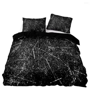 Bettwäsche -Sets Soft Nordic Style 3 PCs 1 Duvet Cover 2 Kissenbezüge Weiße Punkte 3D -Druck für doppelte Zwilling in voller Größe