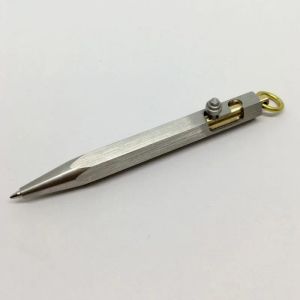 Długopisy 1 szt. Ręcznie robione mini broń śruby ze stali nierdzewnej Solid Portable Pocket Metal wisiorek Pióro Pen obrony EDC