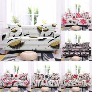 Chair Covers Makeup Elastic Sofa For Living Room 3D Eyelash Dress Print Stretch Slipcovers Couch Corner Cover L Shape Need 2pcs