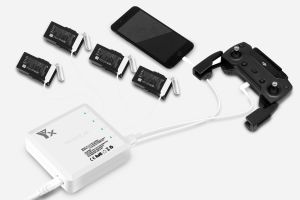 Drönare 6in1 Multi Charger för DJI Mavic Air Drone Battery Charging Hub Intelligent smart batteriladdare med USB -port för Controller