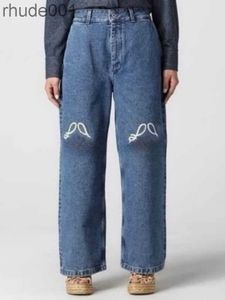 Jeans Womens Designer Trouser ben Öppna gaffel tät capris denim byxor tillsätt fleece förtjockas varm bantning jean byxor lösa kvinnor rak broderi sex nb9j