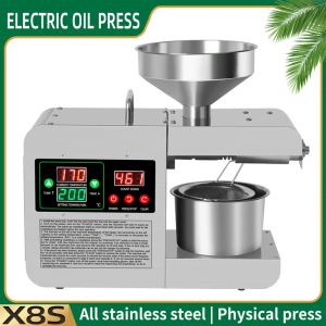 PRESSERS OLJE EXTRACTION MASKIN Cold Heat Oil Press Home Oil Extractor Sunflower Seeds Peanuts Oil Extract Machine 110V/220V X8S