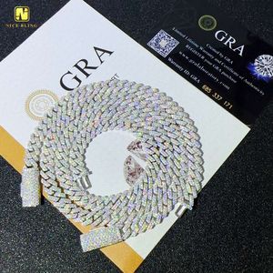 Vere catene di collegamenti da 8 mm oro oro hip hop gioielleria sier crace cubane moissanite