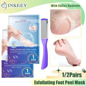 1/2ペアCallus Remover Feetで角質除去フットマスク皮むきマスク修理乾燥した足のペディキュア靴