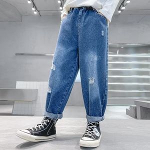 Children's Boy's Clothing Boys Baggy Jeans For Teenager Kids Pants Trousers Big Child From 11 12 Years Summer Clothes Pants