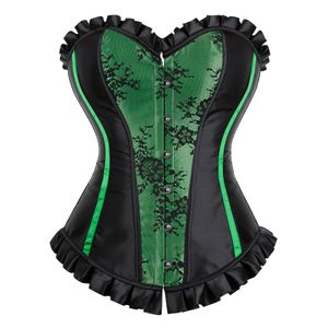 Gotiska korsetter för kvinnor Sexig korsett Top Flower Lace Up Korsett Burlesque Bodices for Women Sexy Overbust Corset Plus Size XS-7X