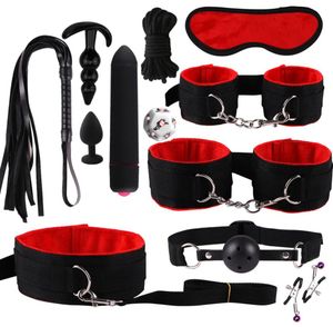 Novelty Games BDSM Kits Vibrator Sex Toys for Women Couples Handcuff Whip Anal Plug Exotic Accessories Bondage Equipment Harness168108504