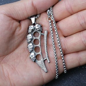 Correntes Tiger lutas de dedo Brace de mão Retro Creative Creative Titanium Sweater Sweater Chain Long Long