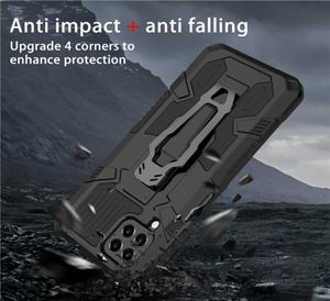 Armor stockproof fall för Samsung Galaxy A12 A22 A32 A42 A52 A72 A82 5G A02S M02S A03S M32 Metal Belt Clip Kickstand Back Cover1890064
