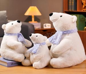 253040 cm adorabile orso polare peluche giocattoli graziosi orsi bianchi morbidi con bambole per sciarpa ragazze cuscini di animali da ballo valentino039s regalo3777116