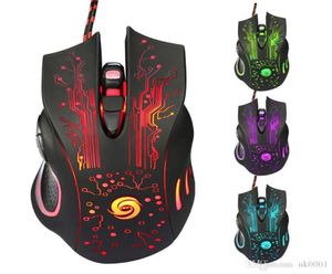 Sälj 6d USB Wired Gaming Mouse 3200DPI 6 Knappar LED Optical Professional Pro Mouse Gamer Computer Mice för PC Laptop Games MIC2134346