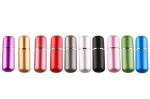 5 ml Podróż Przenośne mini napełnione perfumę atomizer butelki Butelki Butelki szklane wnętrze aluminium case9762021