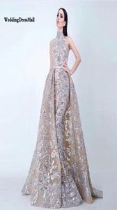 WeddingDressmall Long High Neck glitter Abiti da sera saudita da donna saudita con gonna staccabile Avondjurken personalizzato made 8589892