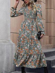 Jim Nora Krawatte gefärbte gedruckte Langschärfe Herbst und Winter süßer Schönheit Stil elegantes Modekleid mit Knöchelrock 240412