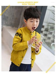 Jackor Boy's Spring and Autumn Clothes Jacket Foreign Style Children's Baseball Korean Version av Casual Letter Top Coat