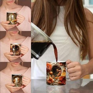 Becher Keramikkürbis Tasse 300 ml 3D bedruckte Kaffee Tasse Spaß Design -Lieferungen für Teemilch und Getränke