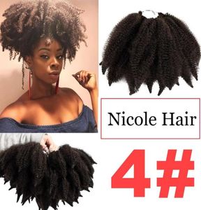 Nicole Sentetik 8 inç Afro Kinky Marly Örgüler Tığ işi Saç Uzantıları 14 Rootspc Yüksek Sıcaklık Fiber Marley Braid 6419909