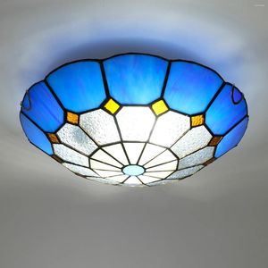 Ceiling Lights Mediterranean Colored Glass Entrance Hallway Balcony Foyer Hall Light Bedroom Kitchen Minimalist Lighting