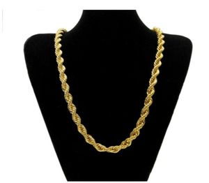 Chains Necklaces Pendants Jewelry 10Mm Thick 76Cm Long Rope ed Chain 24K Gold Plated Hip Hop Heavy Necklace For Mens Drop Del5442559