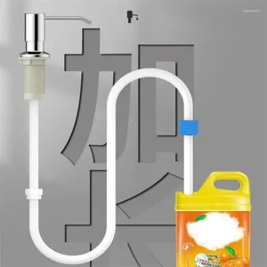Liquid Soap Dispenser High-Quality Stainless Steel Head With Soft Silicone Body Easy To Fill Pump Bottle Hose C6UE
