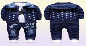 Çocuklar Bebek Erkek Giysileri Moda Denim Ceket Üst Pantolon 3pcssets Bebek Çocuklar Günlük Giyim Kış Yürümeye Başlayan Toddler Trailsuits LJ2008319652465