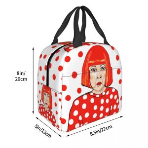 kusama yayoi abstract Art Art Insulated Lunch Bag for Women resuable Cooler Thermal Lunch Box Kids School Work Food Tote Bags