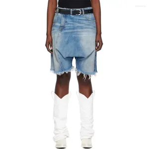 Shorts femininos verão 2024 em calças de 5 pontos lavadas de retro puro jeans de jeans de algodão puro estilo 2000s y2k