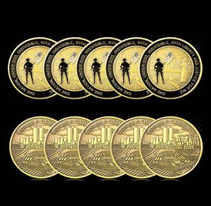 5PCS Craft Honoring Remembering September 11 Attacks Bronze Plated Challenge Coins Collectible Original Souvenirs Gifts2987223