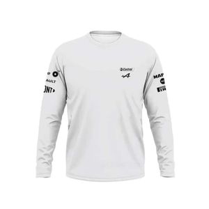 アロンソアルパインF1チームモータースポーツロングTシャツレーシングチームラインメンポリエステルクイックドライ通気アンチュフ