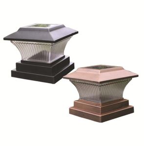 5x5 6x6 Solar Post Cap Light for Wooden Deck Patio Pallar a energia solare per esterni Capite di culmine Culumn Lampada bianca Calda Fit 5x5 o 6x6 P3271524